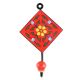 Red With Forest Green Leaf Ceramic Floral Tile Hook